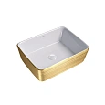 Раковина GROSSMAN Color GR-3016GW (480x370x130) золото белая внутри Раковина GROSSMAN Color GR-3016GW (480x370x130) золото белая внутри