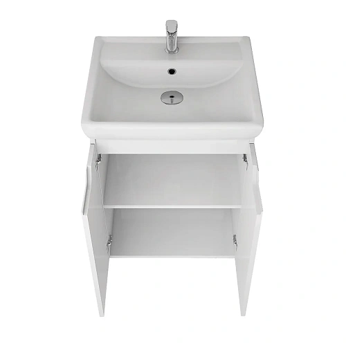 Тумба под раковину DREJA Q PLUS (D), 55 см, подвесная/напольная, 2 дверцы, с опорами, белый глянец 9 99.1008 Тумба под раковину DREJA Q PLUS (D), 55 см, подвесная/напольная, 2 дверцы, с опорами, белый глянец 9 99.1008