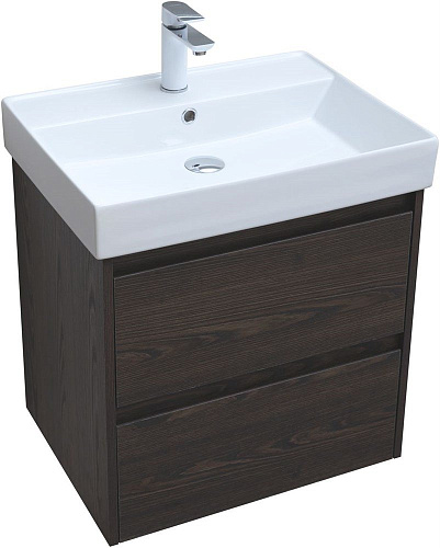 Тумба под раковину Aquanet Nova Lite 60 дуб черный (2 ящика) 00287894 Тумба под раковину Aquanet Nova Lite 60 дуб черный (2 ящика) 00287894