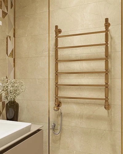 Полотенцесушитель электрический EWRIKA Медея B2 80х50 L, золото 473270 Полотенцесушитель электрический EWRIKA Медея B2 80х50 L, золото 473270