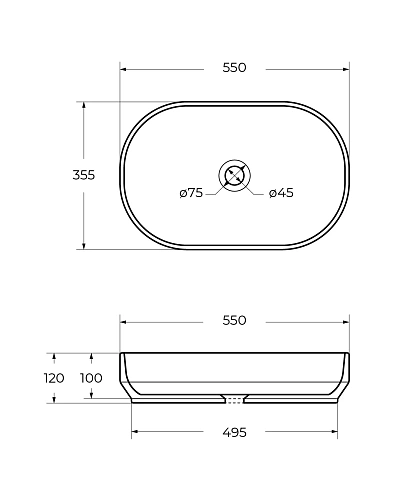 Раковина CEZARES CZR-6594 накладная Раковина CEZARES CZR-6594 накладная