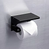 Держатель туалетной бумаги Rush Edge ED77141 Black с полкой, черный Держатель туалетной бумаги Rush Edge ED77141 Black с полкой, черный