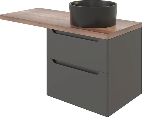 Тумба с раковиной STWORKI Берген 60 серая с темной столешницей 122, с раковиной на выбор, L 549640 Тумба с раковиной STWORKI Берген 60 серая с темной столешницей 122, с раковиной на выбор, L 549640