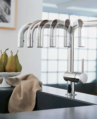 Смеситель для кухни GROHE Minta с выдвижным U-изливом/лейкой, хром (32322000) Смеситель для кухни GROHE Minta с выдвижным U-изливом/лейкой, хром (32322000)