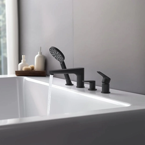 Смеситель на борт ванны Aquatek БЕТТА AQ1148MB Черный матовый Смеситель на борт ванны Aquatek БЕТТА AQ1148MB Черный матовый