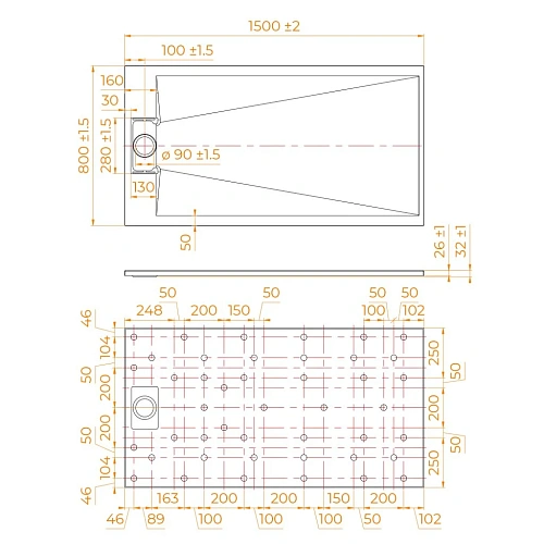 Душевой поддон RGW SMC TUS-W 800x1500 мм 553702815-01 прямоугольный белый Душевой поддон RGW SMC TUS-W 800x1500 мм 553702815-01 прямоугольный белый