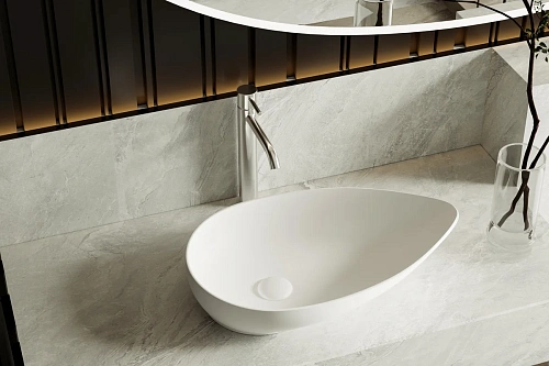 Раковина ABBER Bequem AC2117MW накладная, белая матовая Раковина ABBER Bequem AC2117MW накладная, белая матовая