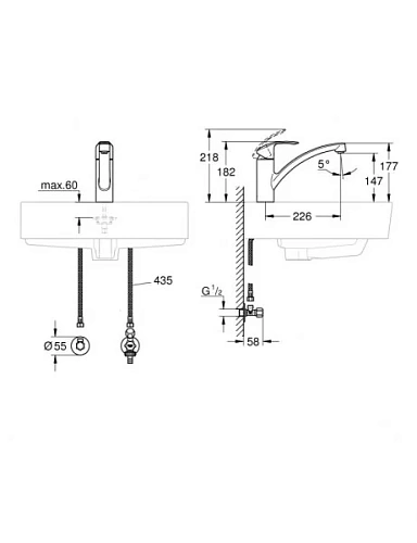 Смеситель для кухни GROHE Eurosmart с комплектом угловых вентилей, хром (31478000) Смеситель для кухни GROHE Eurosmart с комплектом угловых вентилей, хром (31478000)