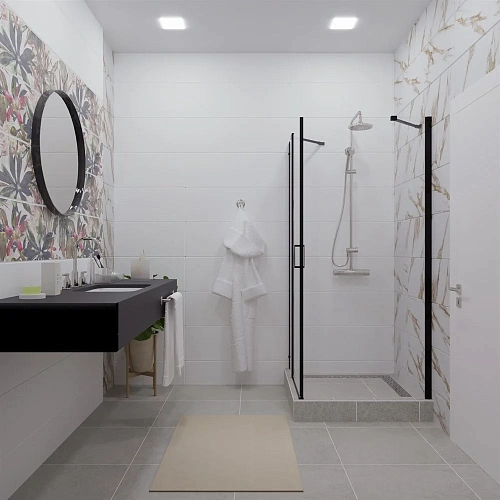 Душевой уголок DIWO Сочи 90х90 профиль черный матовый 570972 Душевой уголок DIWO Сочи 90х90 профиль черный матовый 570972