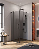 Картинка анонса товара «душевой уголок cezares slider-ah-1-100-80/90-grigio-nero 80-90x100см стекло тонированное (графит), профиль черный»