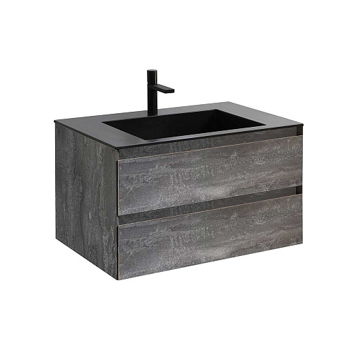 Тумба под раковину Vincea Luka 800 подвесная, 2 выкатных ящика soft-close, G.Stone VMC-2L800GS Тумба под раковину Vincea Luka 800 подвесная, 2 выкатных ящика soft-close, G.Stone VMC-2L800GS