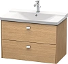 Тумба под раковину Duravit Brioso BR412101052 подвесная 82 см Европейский дуб