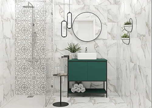 Керамогранит Cersanit Siena узоры белый рельеф 42x42 16010 Керамогранит Cersanit Siena узоры белый рельеф 42x42 16010