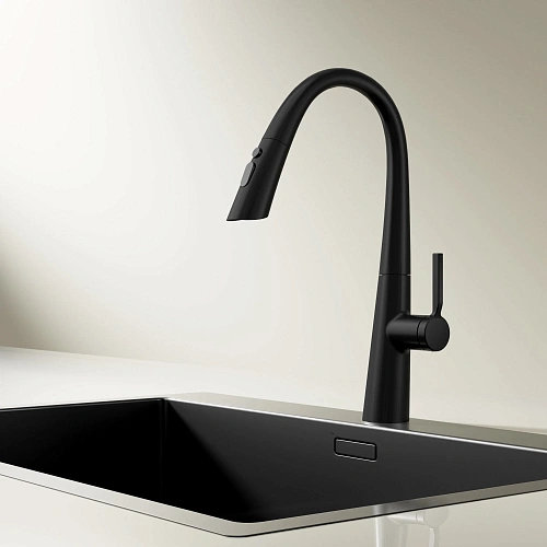 Смеситель для кухни Vincea VKF-176MB, черный Смеситель для кухни Vincea VKF-176MB, черный