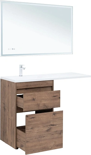 Тумба под раковину Aquanet Токио 58 дуб веллингтон напольная 2 ящика 00333648 напольная Тумба под раковину Aquanet Токио 58 дуб веллингтон напольная 2 ящика 00333648 напольная