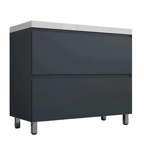 Тумба под раковину Style Line Манхэттен 100 см ЛС-00002369 напольная, графит Тумба под раковину Style Line Манхэттен 100 см ЛС-00002369 напольная, графит