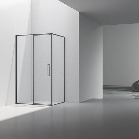 Душевой уголок Vincea Slim 8mm VSR-4SLP9012CLGM, 1200x900, вороненая сталь, стекло прозрачное