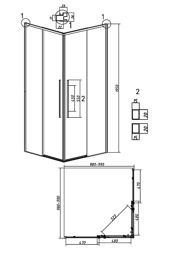 Душевой уголок GROSSMAN Galaxy 300.K33.01.1010.10.00 (100x100x195) квадрат, раздвиж, хром, стекло прозрач Душевой уголок GROSSMAN Galaxy 300.K33.01.1010.10.00 (100x100x195) квадрат, раздвиж, хром, стекло прозрач