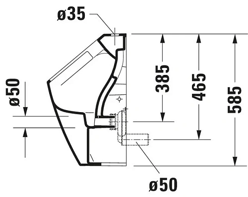 Писсуар Duravit ME by Starck 2815302000 подача воды сверху белый Писсуар Duravit ME by Starck 2815302000 подача воды сверху белый