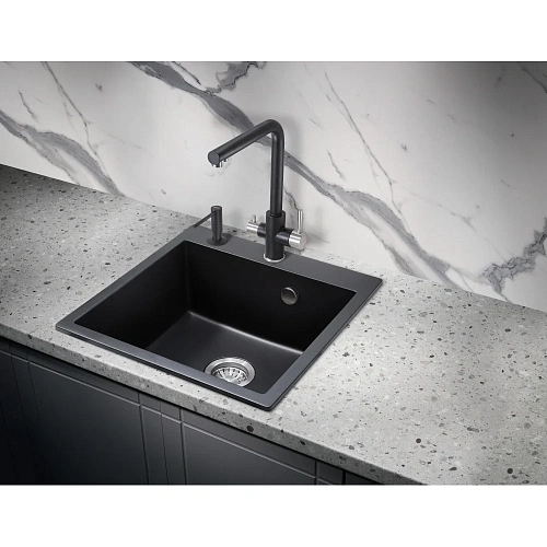 Кухонная мойка Milacio Murcia 51 Cuarzo (MC.77021), черный матовый Кухонная мойка Milacio Murcia 51 Cuarzo (MC.77021), черный матовый