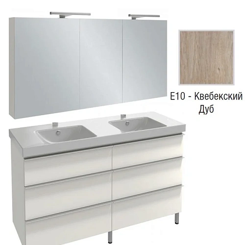 Комплект мебели 140 см Jacob Delafon Odeon Up , квебекский дуб, 6 ящиков, с подсветкой, с подсветкой E4779-00+EB789RU-E10+EB996-E10 Комплект мебели 140 см Jacob Delafon Odeon Up , квебекский дуб, 6 ящиков, с подсветкой, с подсветкой E4779-00+EB789RU-E10+EB996-E10