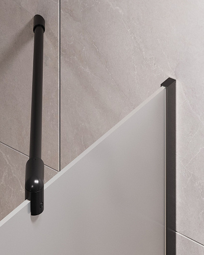 Шторка на ванну Timo TC-70/03F-8 в узком профиле черный 1400x700, стекло матовое 8 мм Шторка на ванну Timo TC-70/03F-8 в узком профиле черный 1400x700, стекло матовое 8 мм