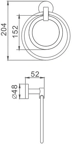 Полотенцедержатель Haiba HB1704-1 двойное кольцо Полотенцедержатель Haiba HB1704-1 двойное кольцо