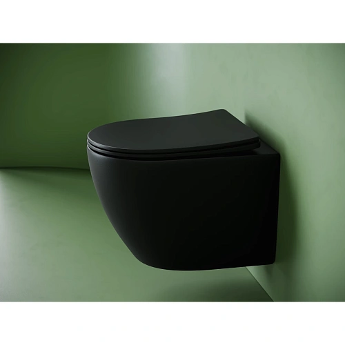 Унитаз подвесной Ceramica Nova Uno CN11001TMB смыв торнадо 490x360x360 черный матовый Унитаз подвесной Ceramica Nova Uno CN11001TMB смыв торнадо 490x360x360 черный матовый