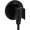 Шланговое подключение Hansgrohe FixFit Porter S с держателем для душа 26888670, матовый черный Шланговое подключение Hansgrohe FixFit Porter S с держателем для душа 26888670, матовый черный