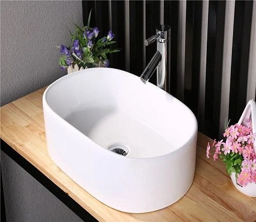 Раковина CeramaLux 9025-1 накладная, белый Раковина CeramaLux 9025-1 накладная, белый