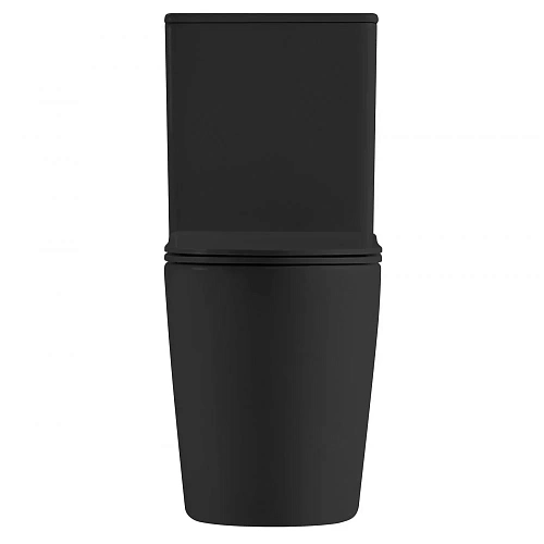 Унитаз напольный ABBER Bequem AC1112TMB компакт черный матовый, безободковый, смыв торнадо с крышкой микролифт Унитаз напольный ABBER Bequem AC1112TMB компакт черный матовый, безободковый, смыв торнадо с крышкой микролифт