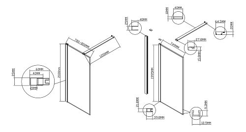 Душевая перегородка Vincea Walk-In VSW-1HS800CL, 800x2000, хром, стекло прозрачное Душевая перегородка Vincea Walk-In VSW-1HS800CL, 800x2000, хром, стекло прозрачное
