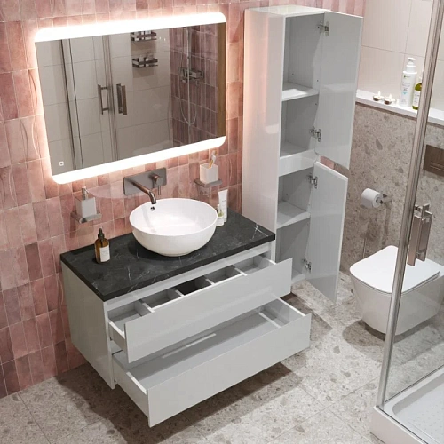 Тумба со столешницей и раковиной BelBagno KRAFT 80 kraft80bo-kepmno-1077-set подвесная KRAFT80BO-KEPMNO-1077-SET Тумба со столешницей и раковиной BelBagno KRAFT 80 kraft80bo-kepmno-1077-set подвесная KRAFT80BO-KEPMNO-1077-SET