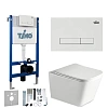 Картинка анонса товара «комплект унитаза timo soli twc-01+fp-003w+tk-303 белый с инсталляцией, клавишей смыва inari белая с шумоизоляцией и креплениями»