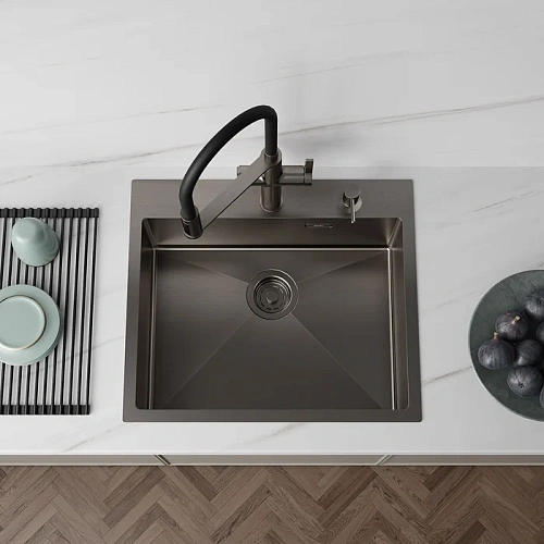 Кухонная мойка IDDIS Haze (HAZ59GMi77) нержавеющая сталь, графит, 590x510 Кухонная мойка IDDIS Haze (HAZ59GMi77) нержавеющая сталь, графит, 590x510