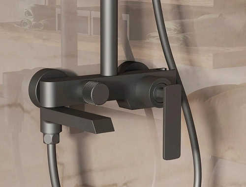 Душевая система Vincea VSFS-413GM с изливом, вороненая сталь Душевая система Vincea VSFS-413GM с изливом, вороненая сталь