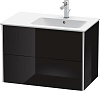 Картинка анонса товара «тумба под раковину duravit xsquare xs417704040 подвесная 81 см черный глянцевый»