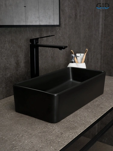 Раковина Gid Bm1104 53359 накладная черная матовая 46x23x12 Раковина Gid Bm1104 53359 накладная черная матовая 46x23x12