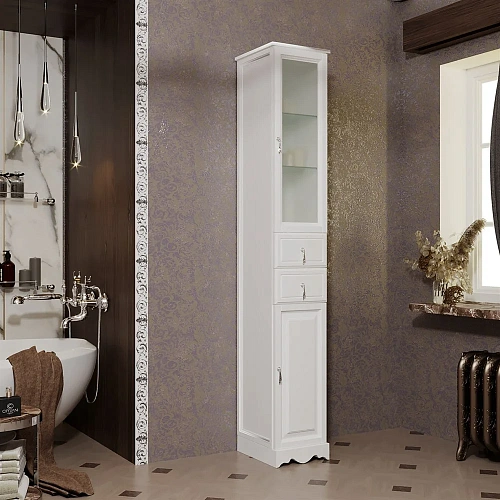 Шкаф-пенал Opadiris Риспекто 40 Z0000006259 правый с бельевой корзиной слоновая кость Шкаф-пенал Opadiris Риспекто 40 Z0000006259 правый с бельевой корзиной слоновая кость