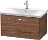 Картинка анонса товара «тумба под раковину duravit brioso br402101021 подвесная 82 см орех темный»