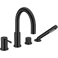 Детальная картинка товара «смеситель на борт ванны boheme uno black 460-b»