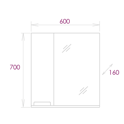 Зеркальный шкаф Onika ДЖОРДАН 60.00 Правый 206082 Зеркальный шкаф Onika ДЖОРДАН 60.00 Правый 206082