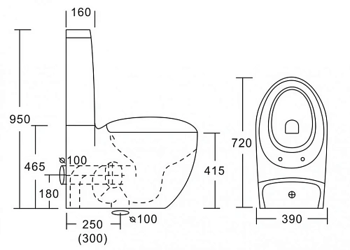 Унитаз напольный CeramaLux 2451 с сиденьем Унитаз напольный CeramaLux 2451 с сиденьем