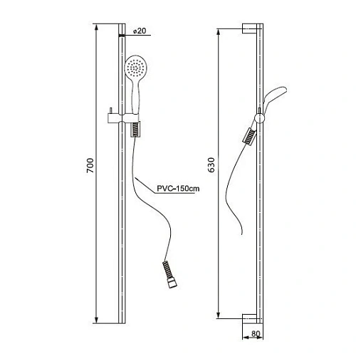 Душевой лоток Paini Harmony CH450HC 450 мм, черный матовый Душевой лоток Paini Harmony CH450HC 450 мм, черный матовый