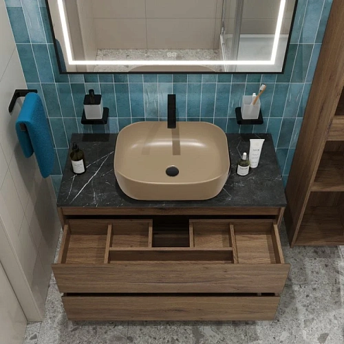 Тумба со столешницей и раковиной BelBagno KRAFT 100 kraft100rt-kepmno-1302-h316-set подвесная KRAFT100RT-KEPMNO-1302-H316-SET Тумба со столешницей и раковиной BelBagno KRAFT 100 kraft100rt-kepmno-1302-h316-set подвесная KRAFT100RT-KEPMNO-1302-H316-SET