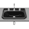 Раковина Roca Carmen накладная 60х45, 3 отверстия для смесителя, черный 3270A5563 Раковина Roca Carmen накладная 60х45, 3 отверстия для смесителя, черный 3270A5563
