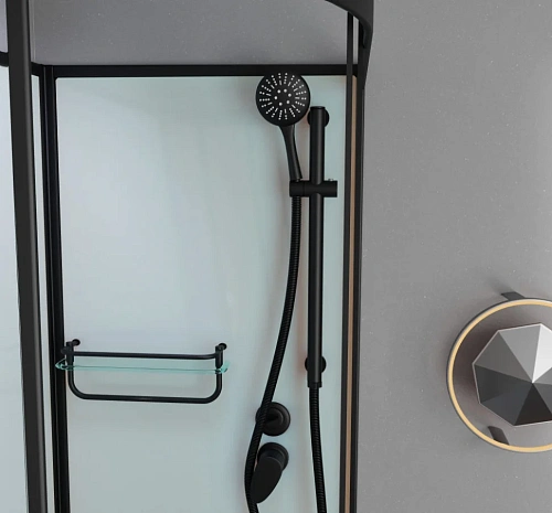 Душевая кабина Frank F411R М Black 110x80 20057 закаленное матовое стекло Душевая кабина Frank F411R М Black 110x80 20057 закаленное матовое стекло