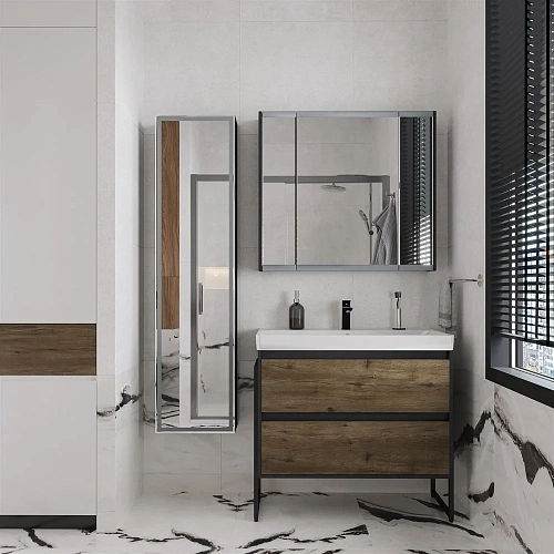 Шкаф-пенал STWORKI Кронборг МВК077 40, с подсветкой, черный 541673 Шкаф-пенал STWORKI Кронборг МВК077 40, с подсветкой, черный 541673