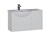 Тумба с раковиной Aquanet Лайн 90 L белый 00164936+00165033