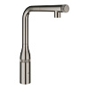Картинка анонса товара «смеситель для кухни grohe essence smartcontrol с выдвижным l-образным изливом, темный графит, матовы 31615al0»
